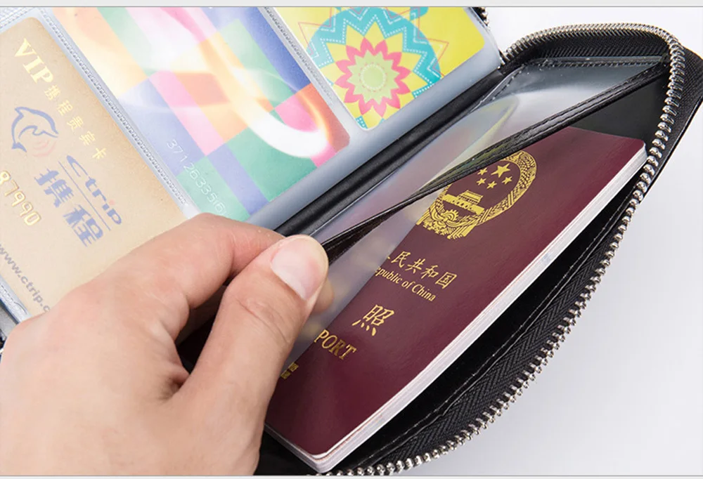 Пастух пояса из натуральной кожи Обложка для паспорта ID Бизнес держатель для карт путешествия кредитной бумажник для мужчин кошелек Чехол Rfid водительс