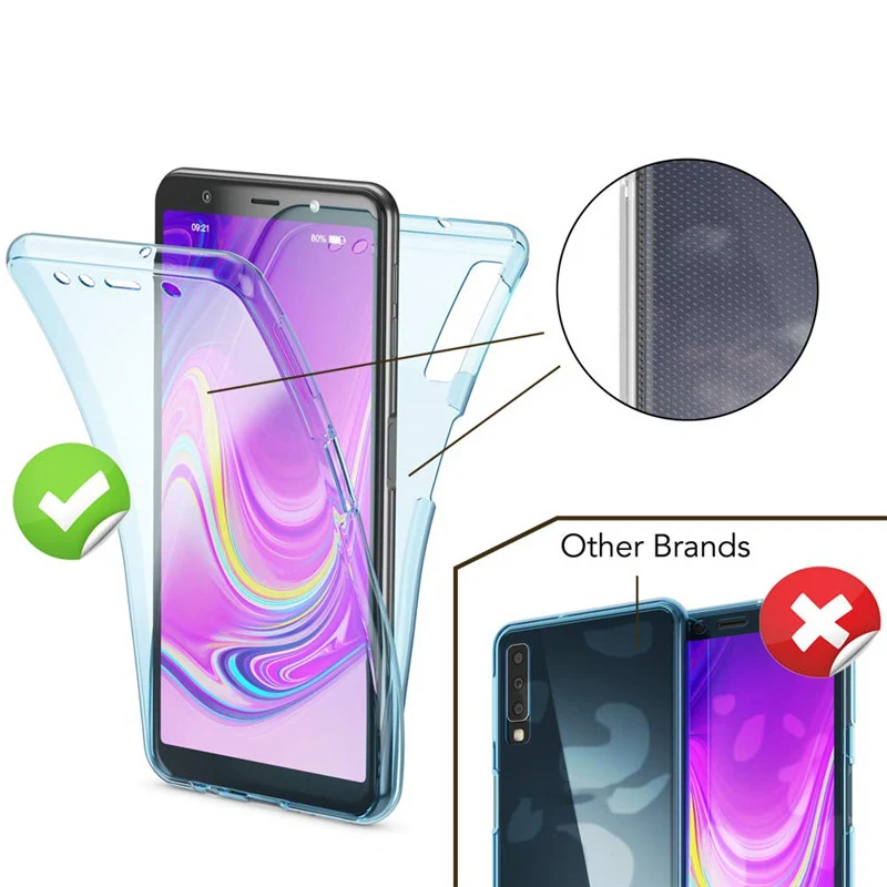 Чехол J4 J6 Plus 2018 360 полностью тонкий для пар простой Модный мягкий чехол Samsung Galaxy J8 J3
