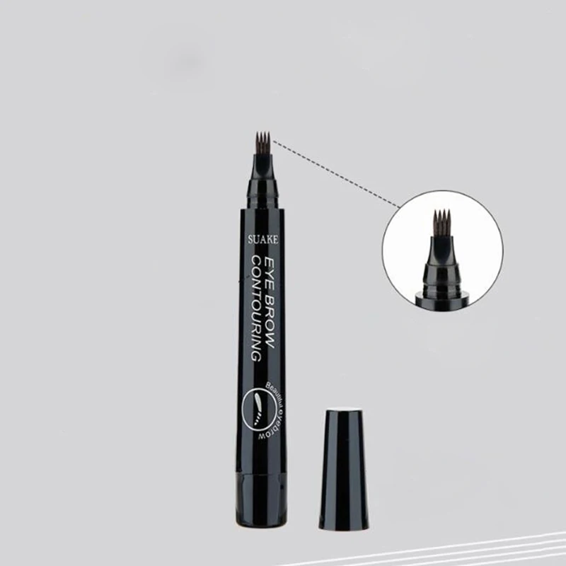 

Waterproof Eyebrow Pencil Micro Eyebrow Pencil Tattoo Pen Long Thin Sketch 4 Head Fork Tip Professional Liquid Eyebrow Pencil