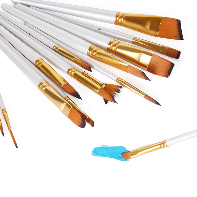 Художественная нейлоновая кисть для гуаши с акварелью 18 шт. разные формы круглым