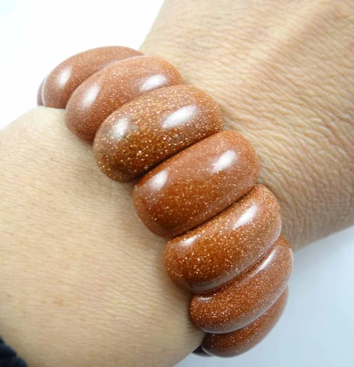 Природный Золотой песок камень браслет энергии браслеты простирания цепочка с