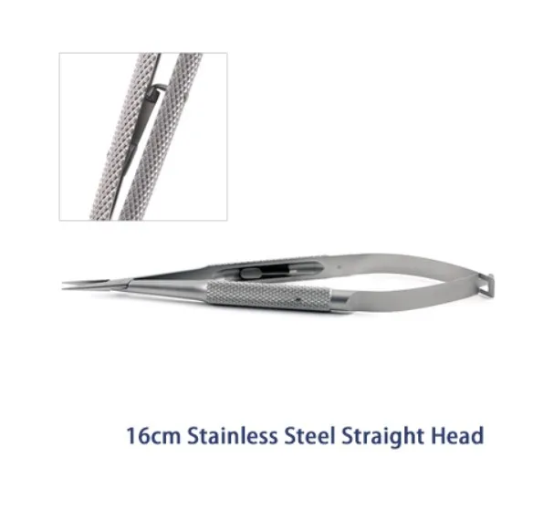 16cm straight head 12,5 см 14 см 16 см фиксатор Иглодержатель офтальмологический инструмент Иглодержатель косметический контактный зажим титановый Пинцет хирургические инструменты - Цвет: 16cm straight head