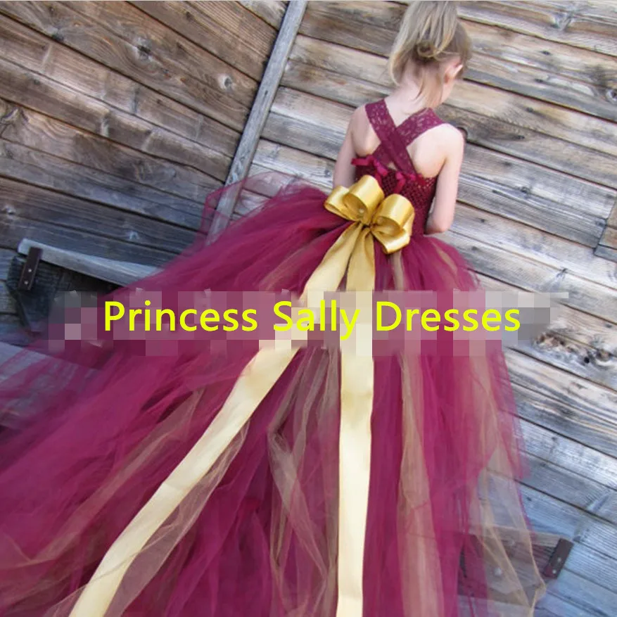 Темно синее Цветочное платье для девочек со шлейфом пачка Тюлевое детское