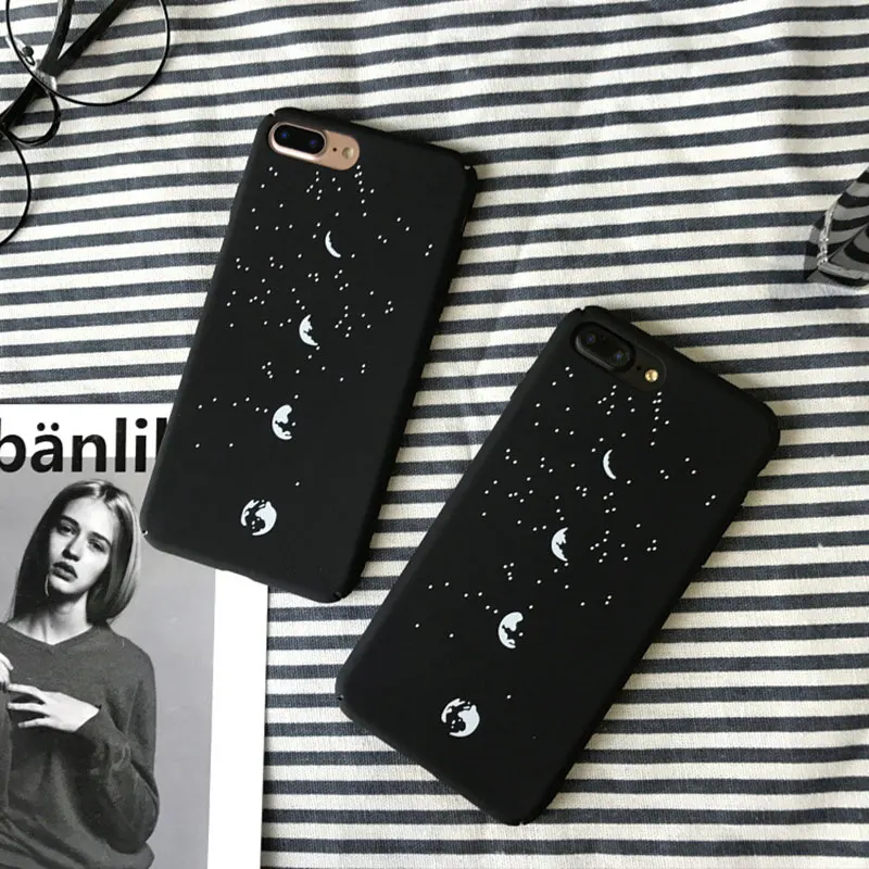 Case For iphone 6 6s 6plus Lunar eclipse Pattern Scrub Shell Man Girl Phone Cover 7 7plus Protective Hard Cases |