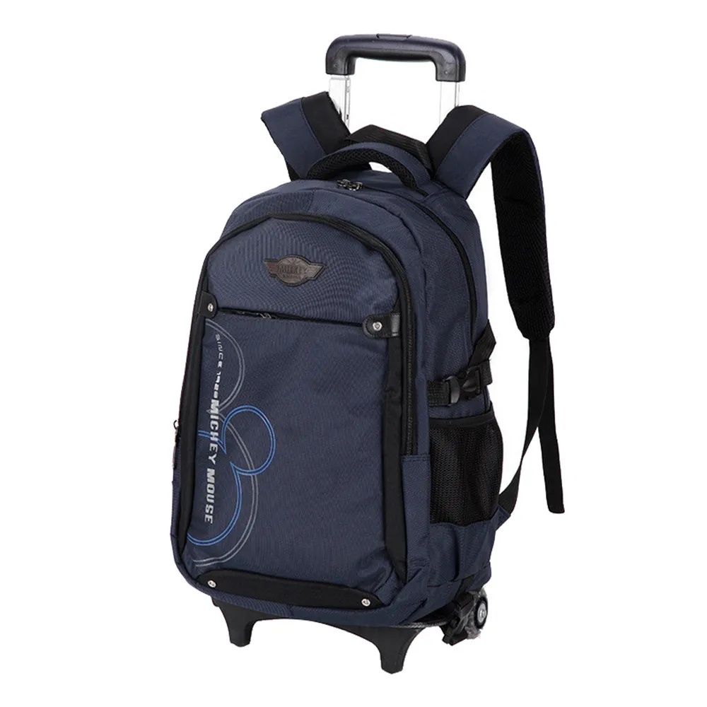 blue 2 wheels Детские школьные сумки с 3/2 колесами, съемная детская школьная сумка на колесах, рюкзак на колесиках для мальчиков и девочек - Цвет: blue 2 wheels