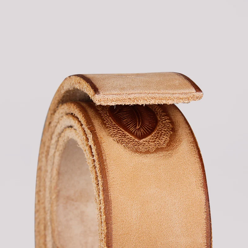 Кожаный тисненый ремень для мужчин BAIEKU из кожи с натуральным лицевым покрытием