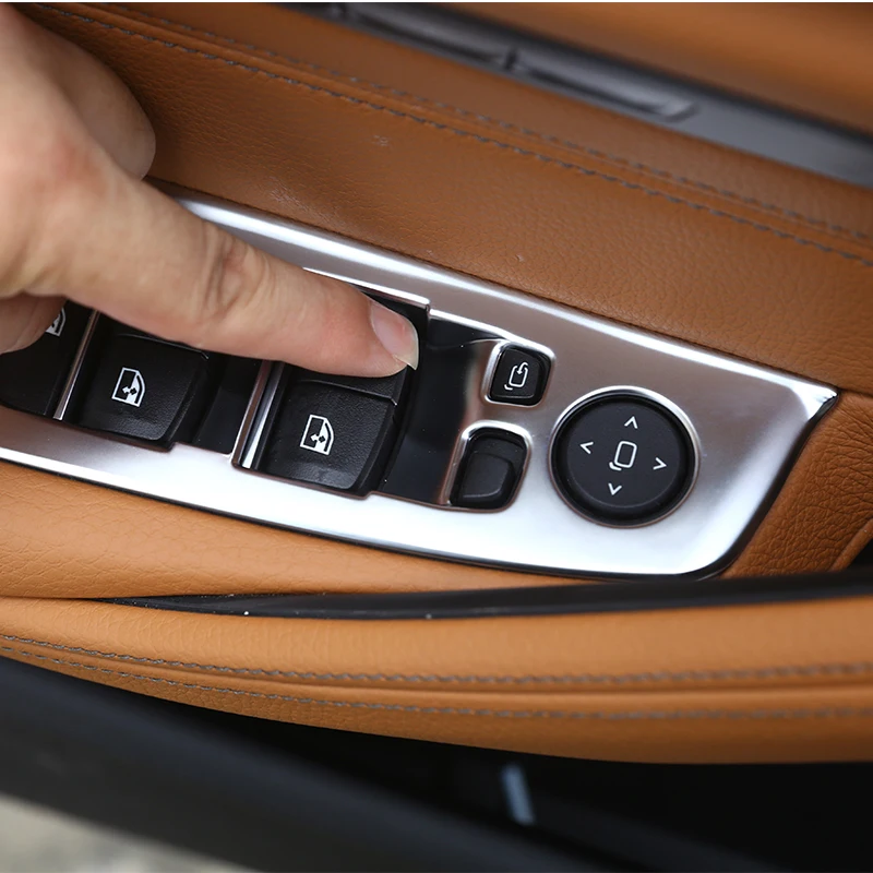 For BMW 5 Series G30 2018 Car-Styling ABS Chrome Interior Window Lift Button Frame Cover Trim for Left hand driver LHD | Автомобили и
