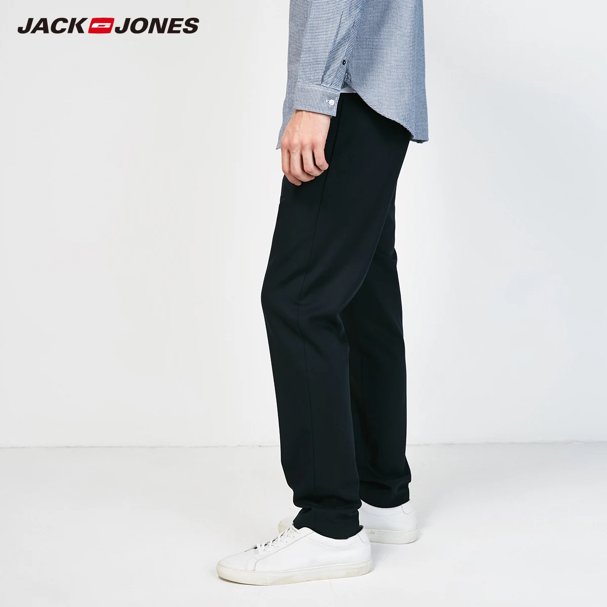 Мужские повседневные длинные черные брюки Jack Jones модные 217314550 2019 | Мужская одежда