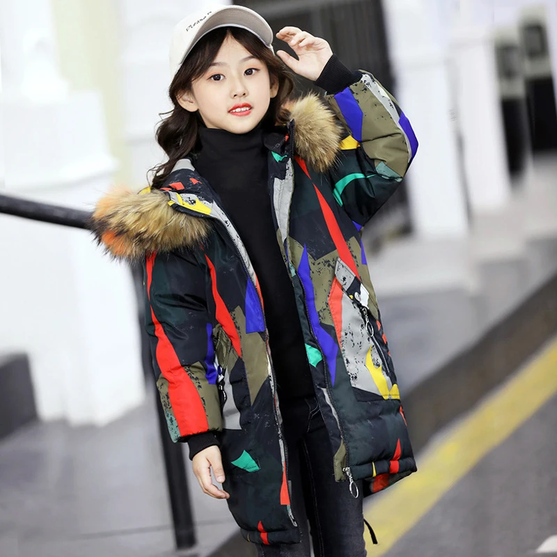 2019 новая детская зимняя куртка пуховик для девочек Одежда