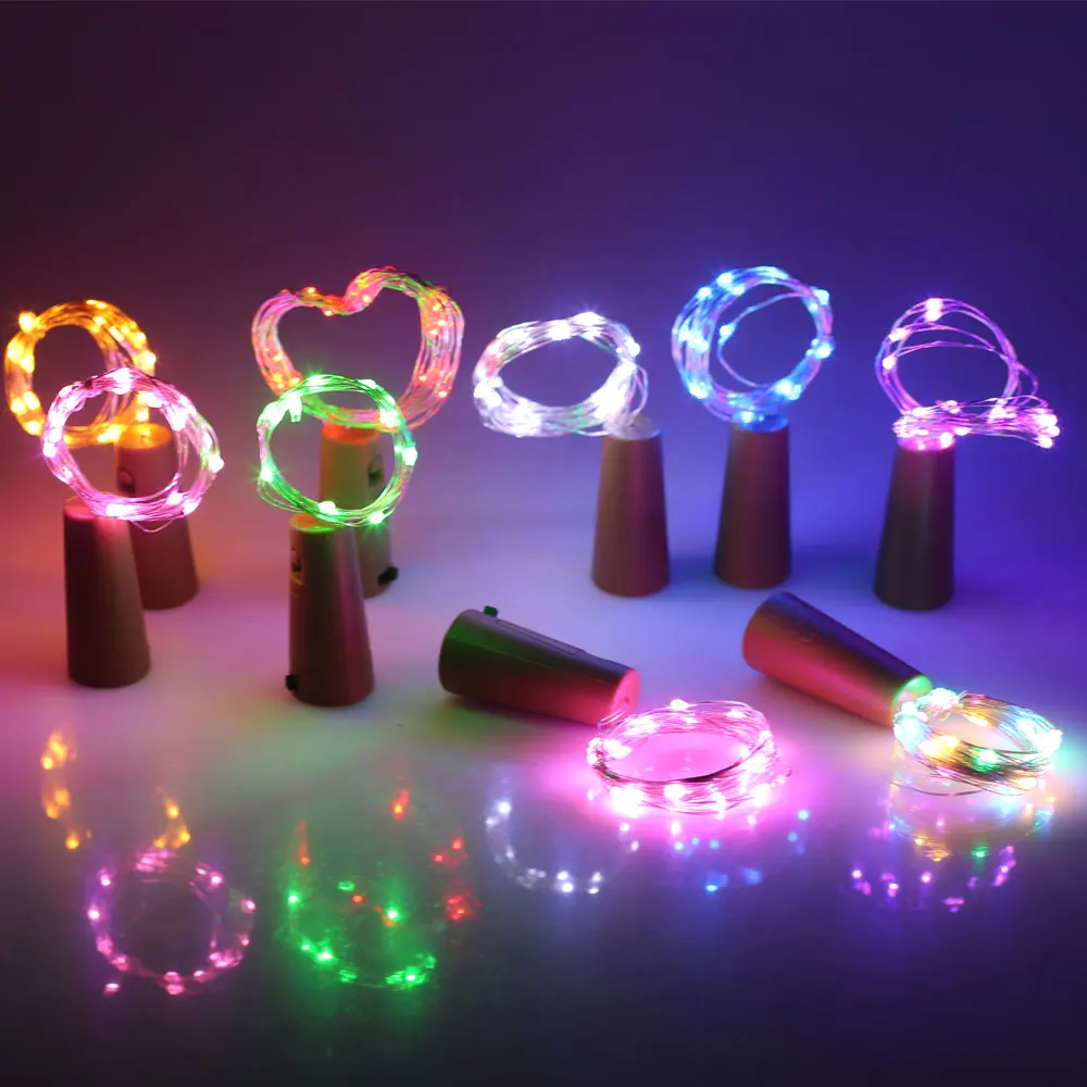1X Colorful LED DIY Bottle String Lights Cork Shaped Bottle Stopper Light Glass For Halloween Xmas Party Wedding Home Decor