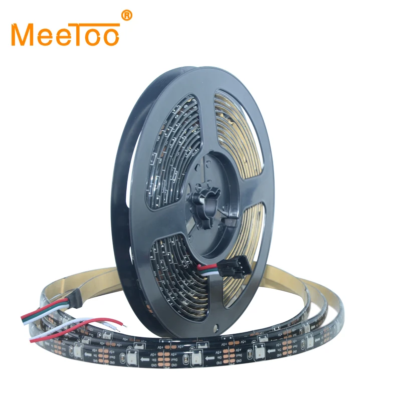 2812 цветная гибкая светодиодная лента RGB 60 светодиодов/м 30 5 в пост. Тока 1 м