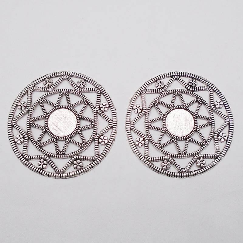 10 x Bohemia Large Round Flower Necklace Earring Charms Pendants Unisex Jewelry Accessories 53x53mm | Украшения и аксессуары