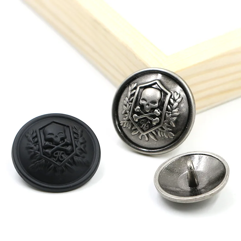 10 шт. 15mm21mm23mm 25mm Металлическая черная антикварная серебряная кнопка для костюма