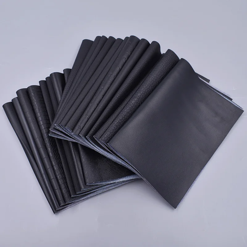 A4 21x29cm Black Color PVC Synthetic Leather Fabric Artificial Sewing Garment Knotbow Bag Shoes Crafts Accessories | Дом и сад