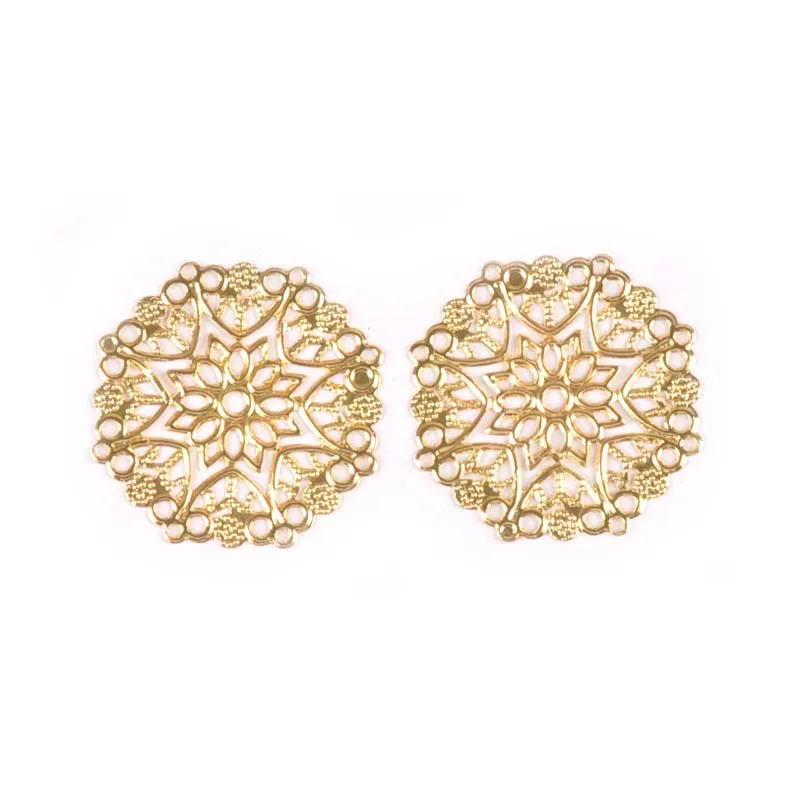 10 шт. круглые металлические филигранные коннекторы для украшения цветов