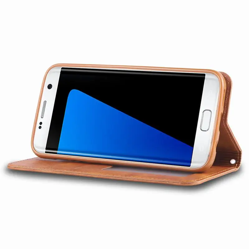 Чехол s для samsung Galaxy S7 Edge, чехол, Роскошный Матовый Магнитный Флип, простой винтажный кожаный чехол для телефона samsung S7edge