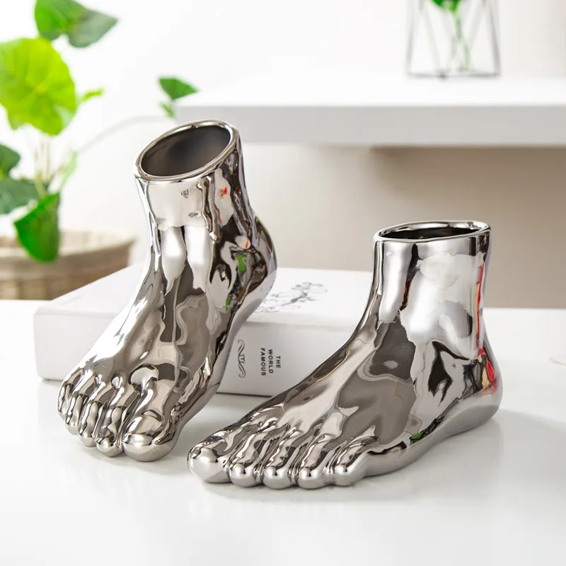 Silver 2 Pcs 2 шт./компл. творческий ваза в скандинавском стиле ног украшения домашние мягкие украшения простой декоративные настольные лампы ремесел современная мода личность цветок - Цвет: Silver 2 Pcs