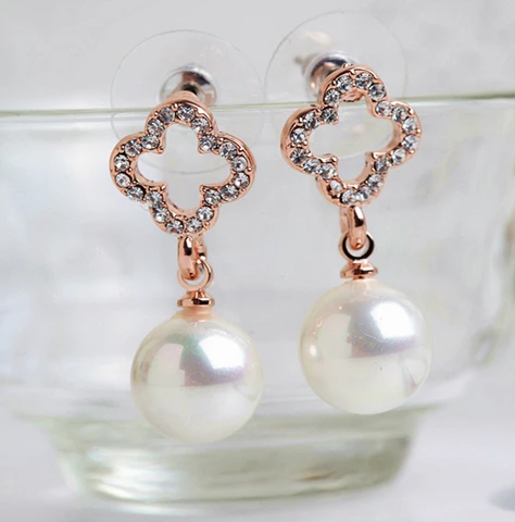 2014 Новый Стиль природный жемчуг серьги для женщин серьга падения свежий часы pearl