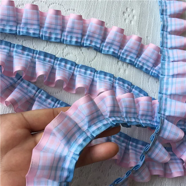10y High Quality Lattice Pleated Ruffle Lace Trim DIY Handmade Pillow Sofa Curtain Doll Clothes Skirt Accessories Material | Дом и сад