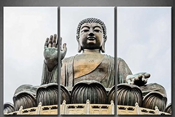 Масло Картины разноцветная Брезентовая сидящий Будда Wall Art украшения картина