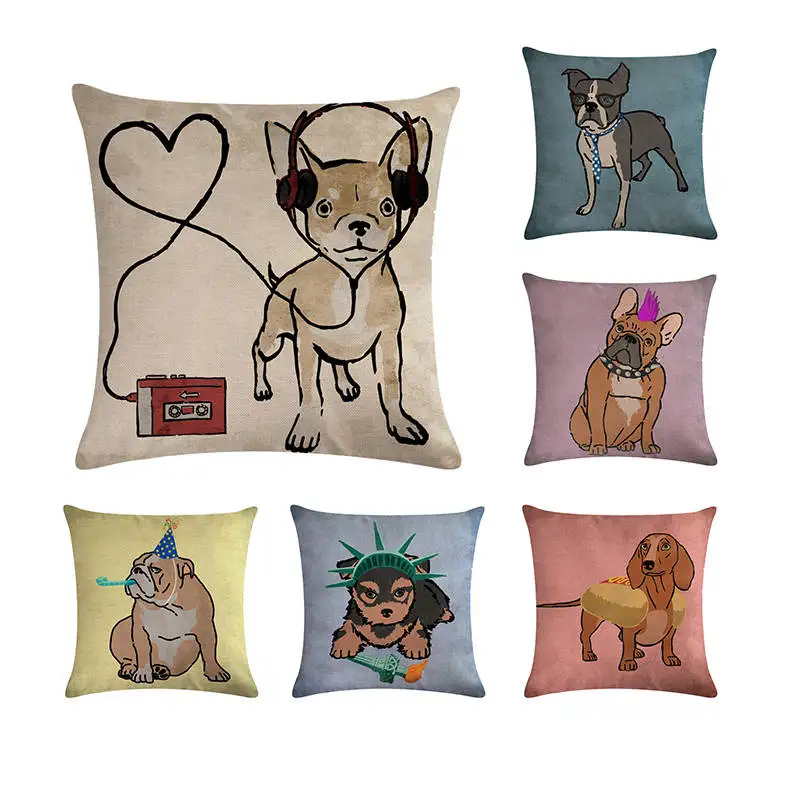 

Маскарадная хлопчатобумажная льняная наволочка для домашних животных и собак, декоративный чехол для дивана, подушки 45 см * 45 см ZY244