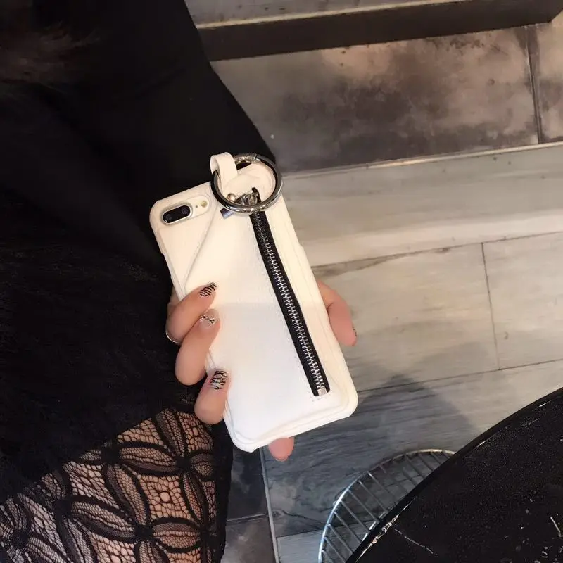 Модный кожаный кошелек 2 в 1 для iPhoneX чехол на молнии сумка телефона iPhone8 7 6S 6 Plus