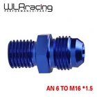 WLR RACING-синий Male 6AN 6 An Flare to m16x1, 5 (мм) метрический прямой фитинг AN 6 до M16 * 1,5 порт. Адаптер