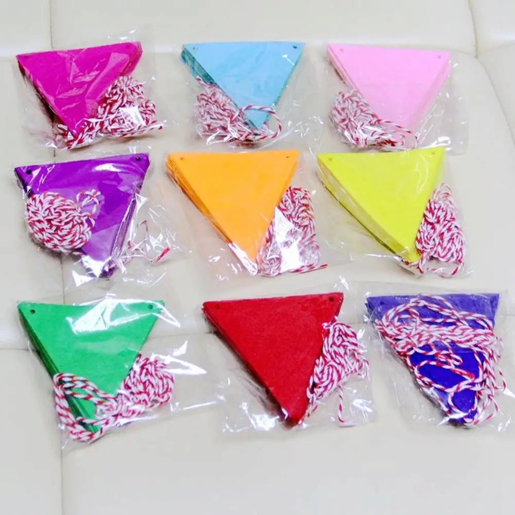 Треугольный декор гирлянда маленькая цветная Нетканая Бумажная вечерние