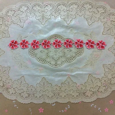 10 шт. Красная роза кружева аппликация патч Ткань Патч Вышитые шить На Патчи