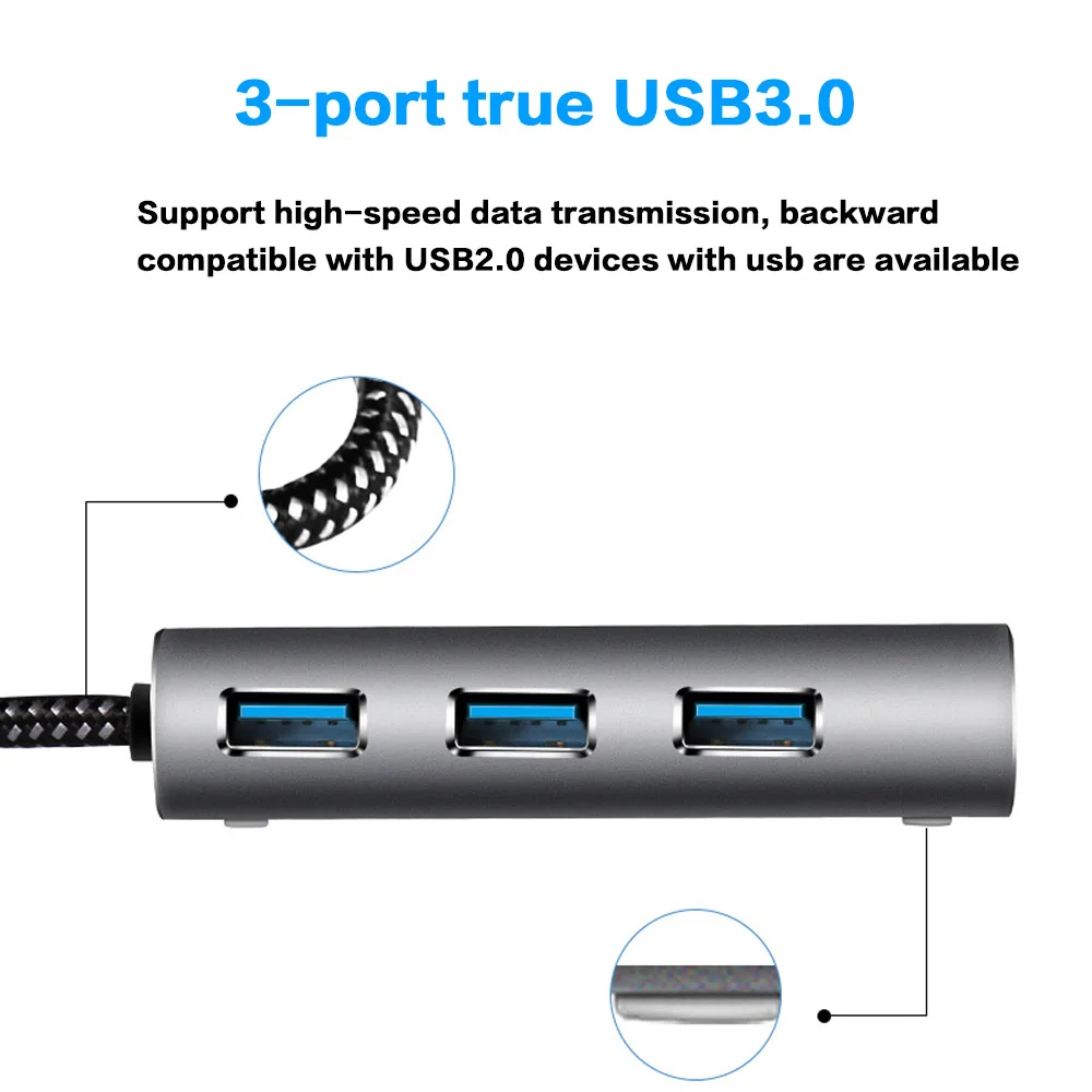 T288 без привода 5 в 1 USB/type c к мультиusb type-c концентратор конвертер с 3 USB RJ45 PD портами