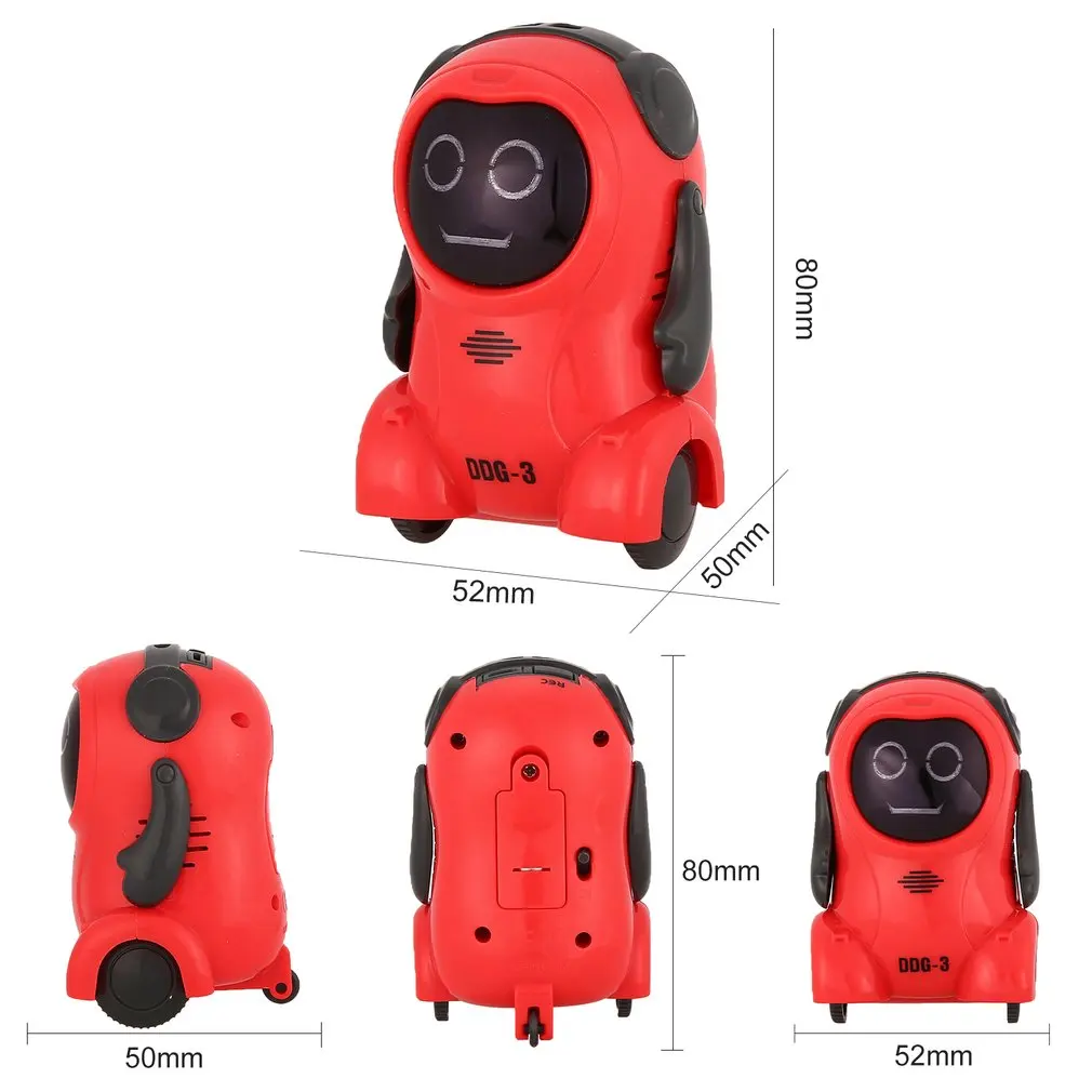 DDG-3 Intelligent Smart Mini Pocket Voice Recording RC Robot Recorder Arm Wheeling 360 Rotating Toys for Kids Christmas Gift | Игрушки и