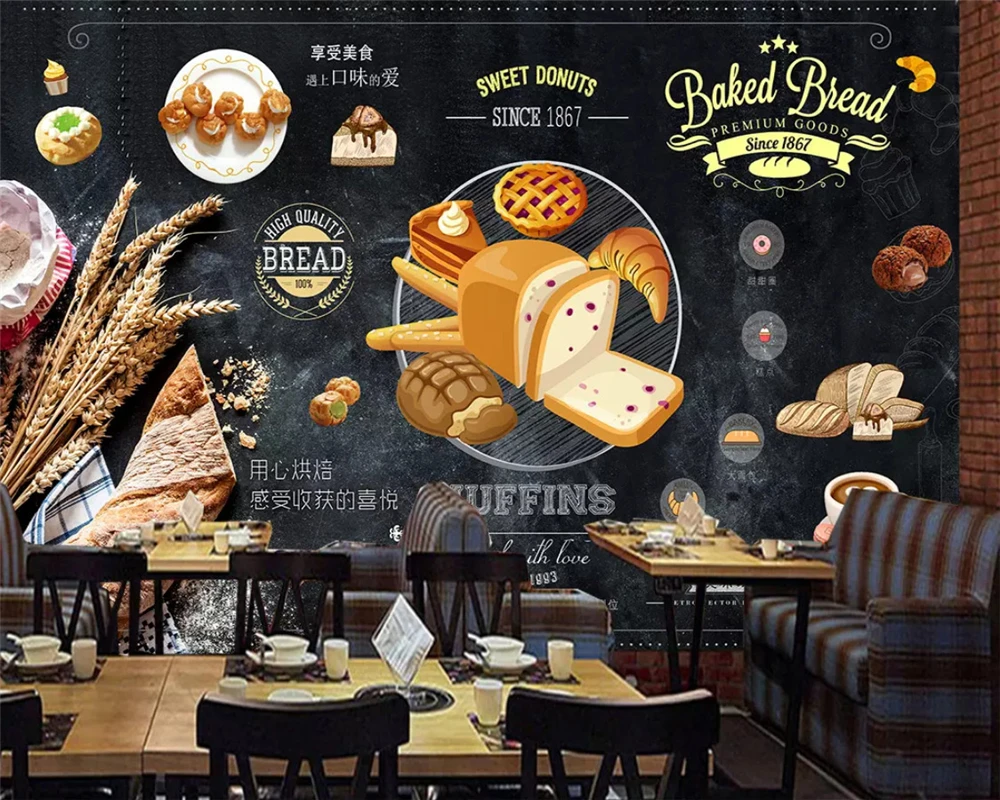 Пользовательские модные декоративные росписи обоев ретро для гурманов