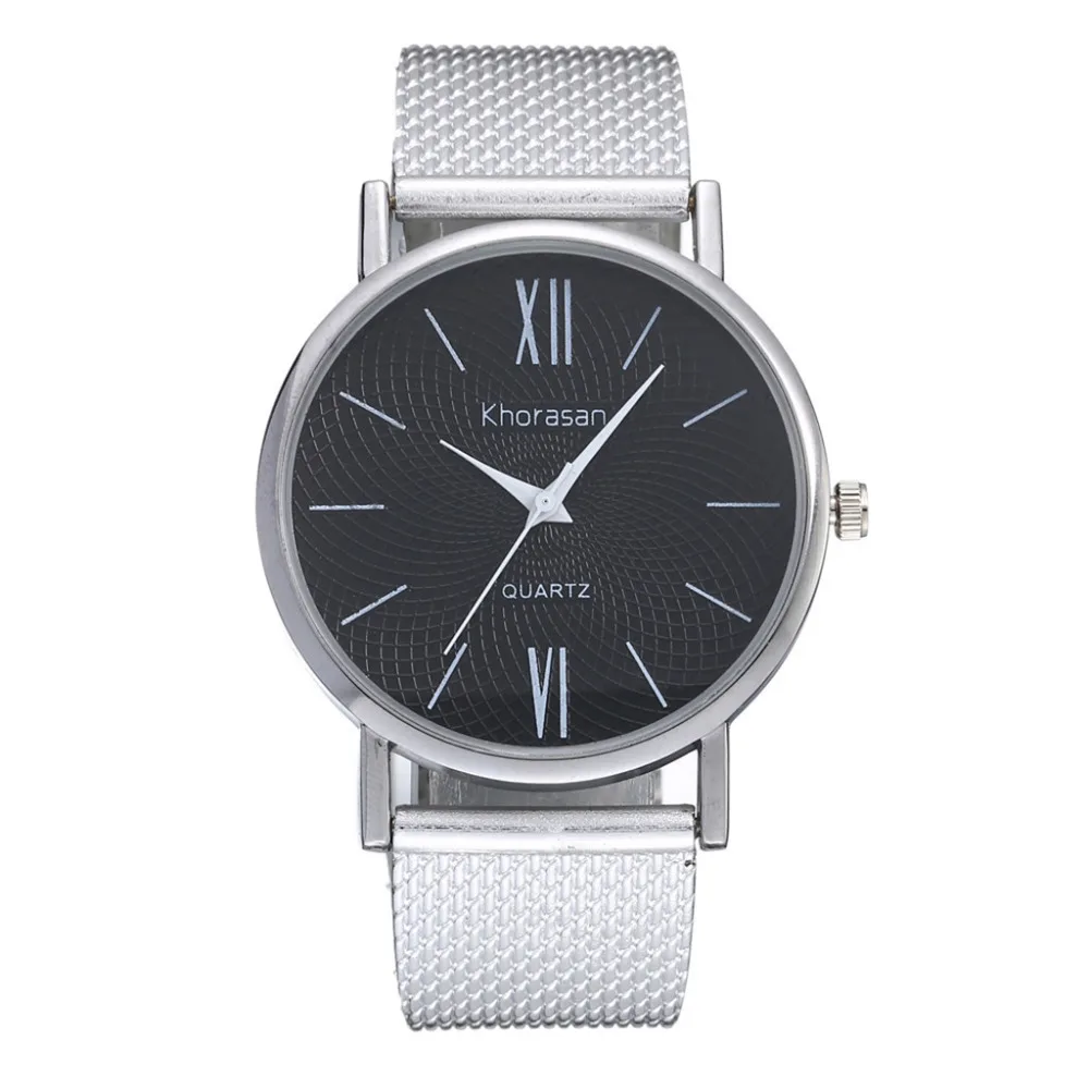 Часы наручные для мужчин и женщин кварцевые простые серебристые с римскими