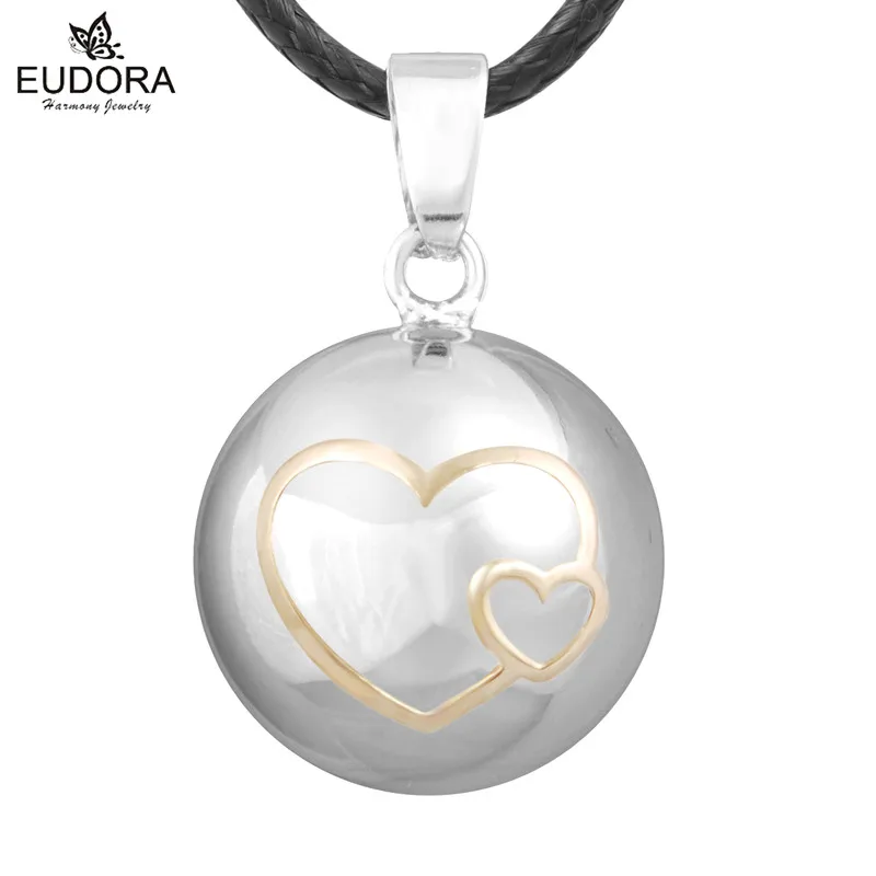 Ожерелье с кулоном в виде двойного сердца для беременных и малышей|harmony bola|chime