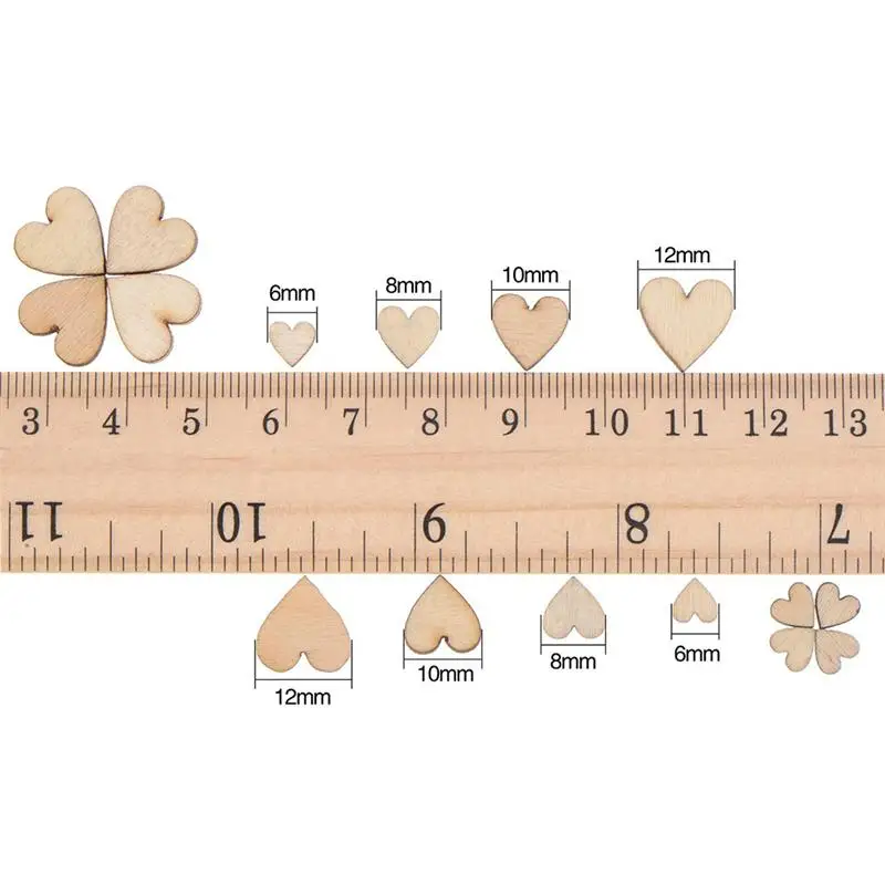 Необработанные пустые кусочки сердца деревянных дисков Дерево Сердце Любовь