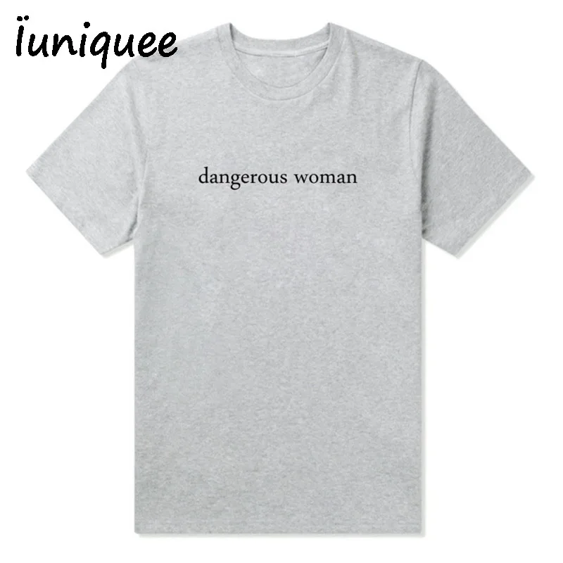 Dangerous Woman T Shirt Black and White Harajuku Punk Rock Short Sleeve Tops Fashion Tumblr Tee Femme | Женская одежда