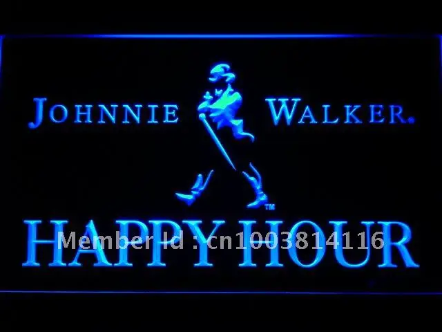 618 Johnie Walker бар счастливые часы светодиодный неоновый светильник знаки с