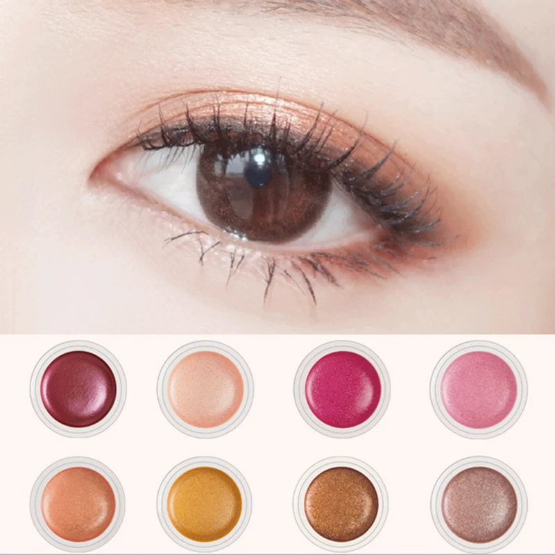 Один тени для век Shimmer Долгое пигмент теней макияжа крем Nude Make Up натуральный Цвет