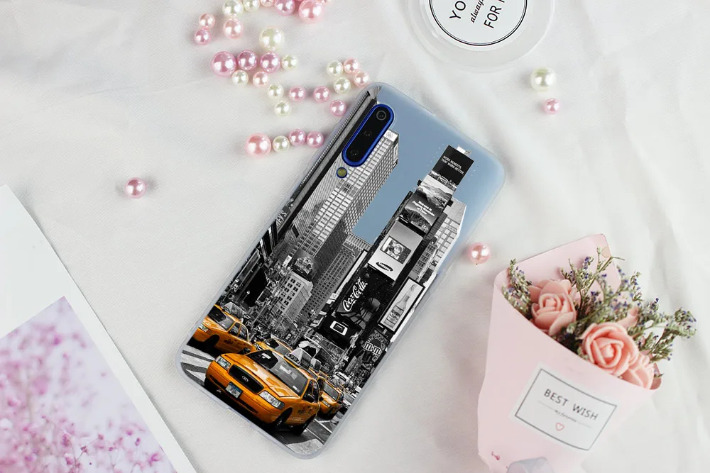 Нью Йорк Таймс сквер такси мягкий чехол для Xiaomi 9 8 A2 A3 lite Mi 9t CC9 9se 5X 6 10 Max3 6X крышка