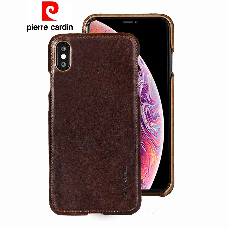 Чехол Pierre Cardin из натуральной кожи для iPhone X XR XS Max роскошный Ультратонкий чехол