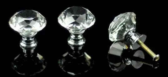 

handle processing Crystal furniture handle,wardrobe single hole 30MM Crystal handle and knobs