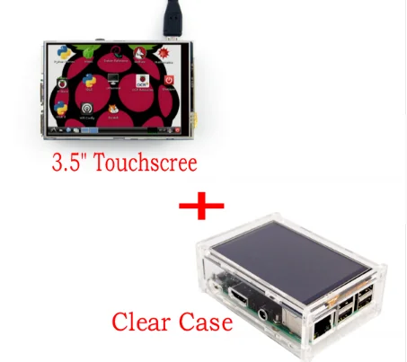 3," lcd TFT сенсорный экран дисплей для Raspberry Pi 3 Model B доска+ акриловый чехол+ стилус - Цвет: transparent with LCD