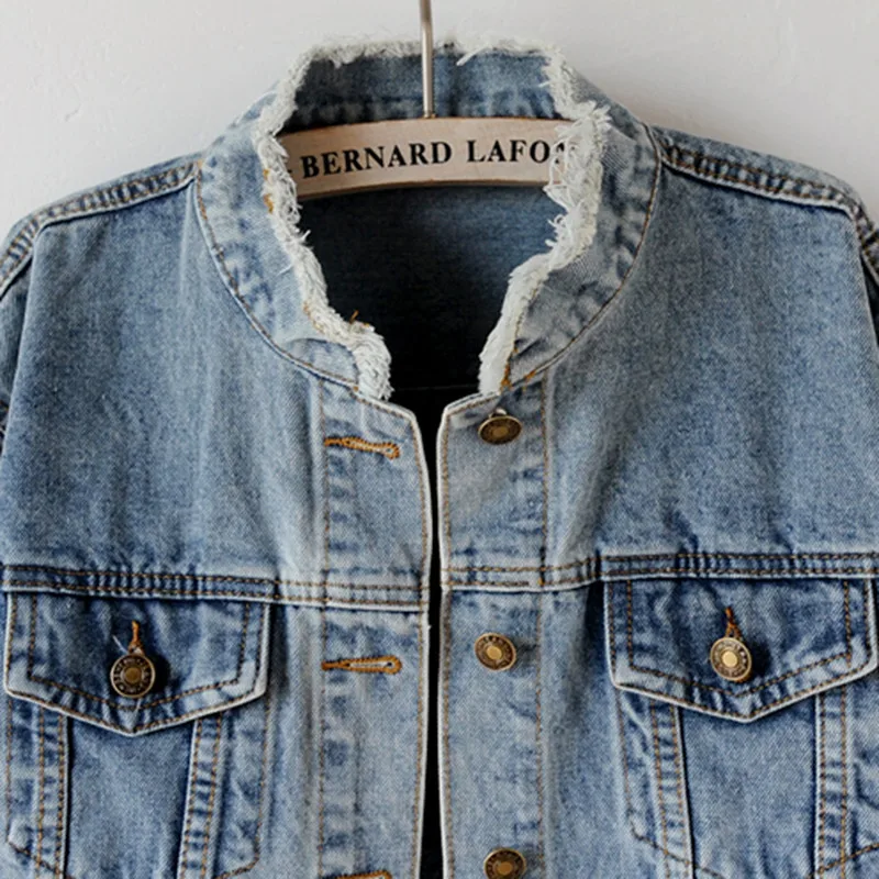 2019 Весенняя мода Корейская джинсовая куртка для женщин плюс размер