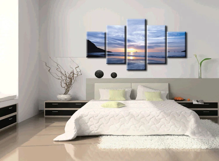 5 шт. настенные картины на холсте с изображением заката|print poster|painting beachpainting frame |