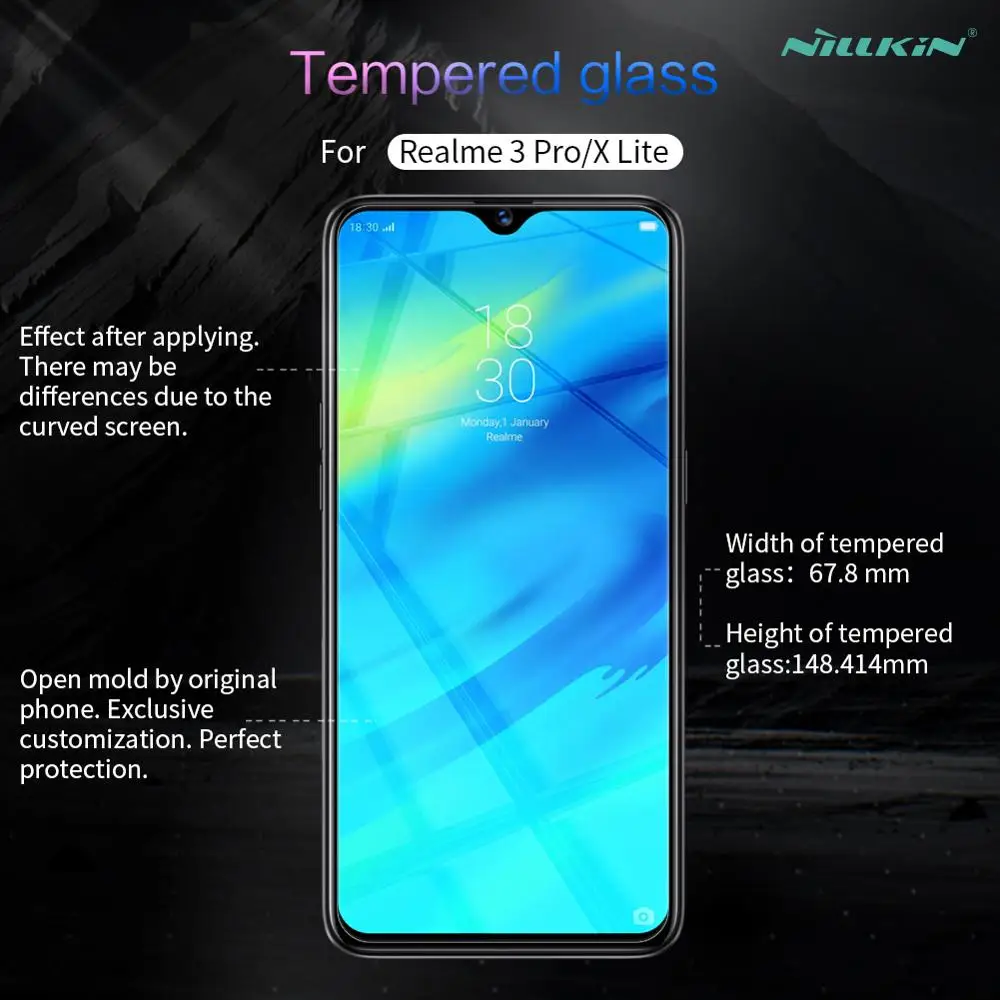 Защитное закаленное стекло для экрана OPPO Realme 3 Pro Nillkin 9H твердое ультратонкое Oppo X