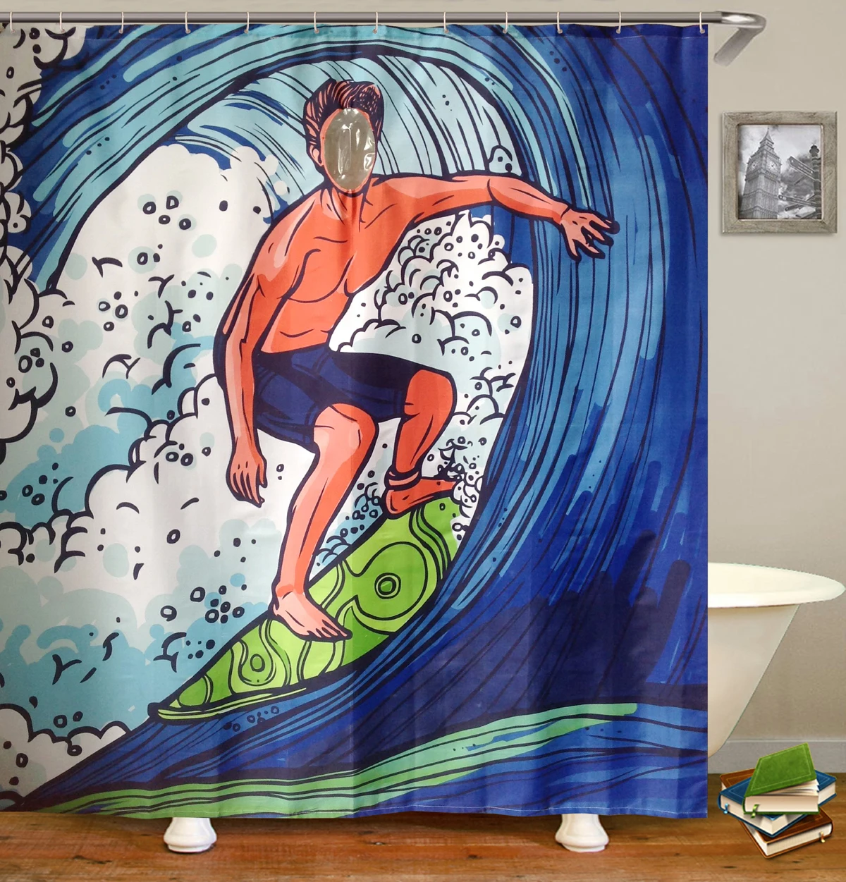 

Мультяшная прозрачная Водонепроницаемая занавеска для душа для ванной 180 см * 200 см