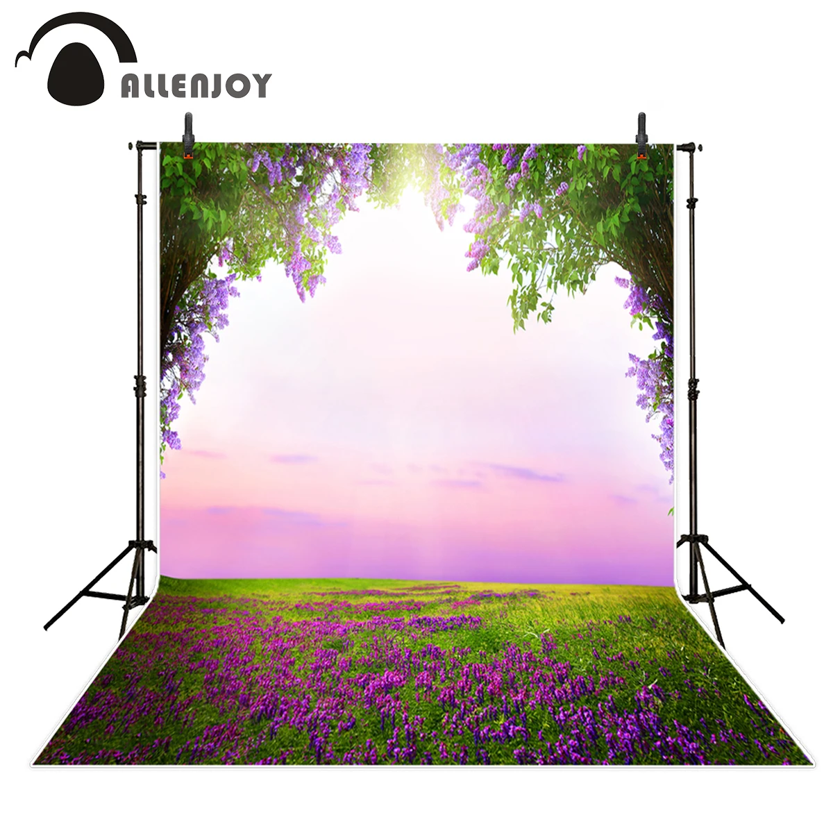 Allenjoy фон для фотостудии ВОЛШЕБНЫЙ ЛЕС красивый весенний Сирень деревья цветущие