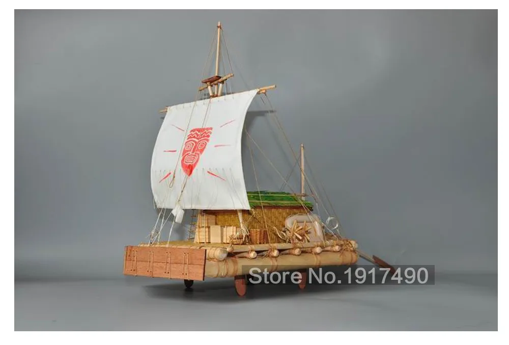 Деревянные кораблики комплекты моделей KON Tiki лодки модель корабля деревянный комплект масштаб 1/16 модель плот горячие игрушки хобби деревянная модель-корабль-сборка