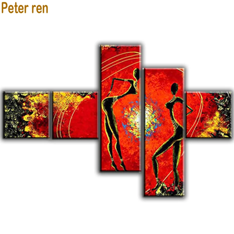 

Peter ren diamond painting cross stitch Round/Square Mosaic Rhinestone Full diamond embroidery "Five jointed abstract figures"