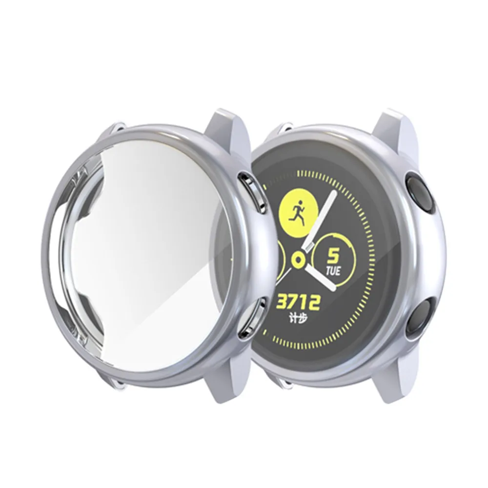 Grey Защитный чехол для samsung galaxy watch active, мягкий силиконовый чехол, ультратонкая защитная рамка для galaxy Active, 40 мм - Цвет: Grey